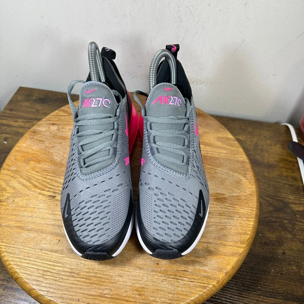 Nike Air Max 270 Grey Pink Black Womens Running Shoes 943345-031 Size 6.5